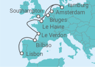 11 Night Repositioning Cruise On Norwegian Star Departing From Lisbon itinerary map