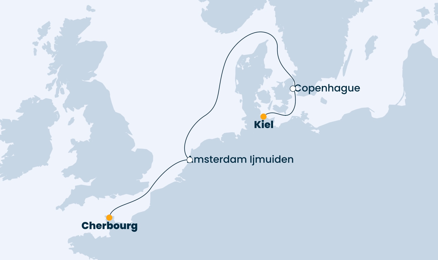 4 Night Northern Europe Cruise On Costa Fascinosa Departing From Kiel itinerary map