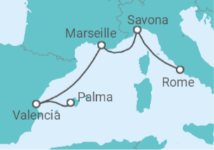 4 Night Mediterranean Cruise On Costa Pacifica Departing From Palma de Mallorca itinerary map