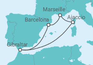 6 Night Mediterranean Cruise On Enchanted Princess Departing From Barcelona itinerary map