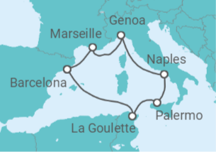 7 Night Mediterranean Cruise On MSC Fantasia Departing From Palermo itinerary map