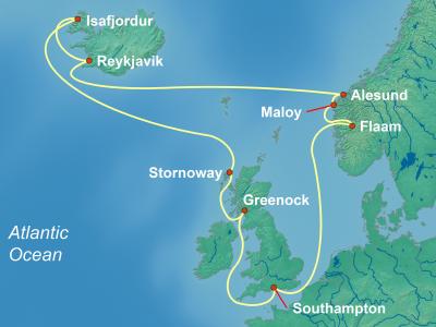 14 Night Northern Europe Cruise On MSC Virtuosa Departing From Southampton itinerary map