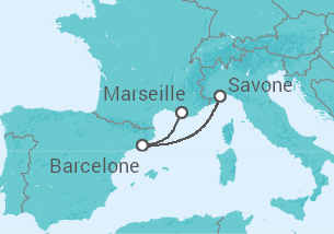 3 Night Mediterranean Cruise On Costa Pacifica Departing From Savona itinerary map