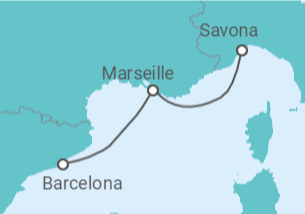 2 Night Mediterranean Cruise On Costa Diadema Departing From Barcelona itinerary map