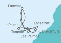 14 Night Canary Islands Cruise On Azura Departing From Santa Cruz (Tenerife) itinerary map