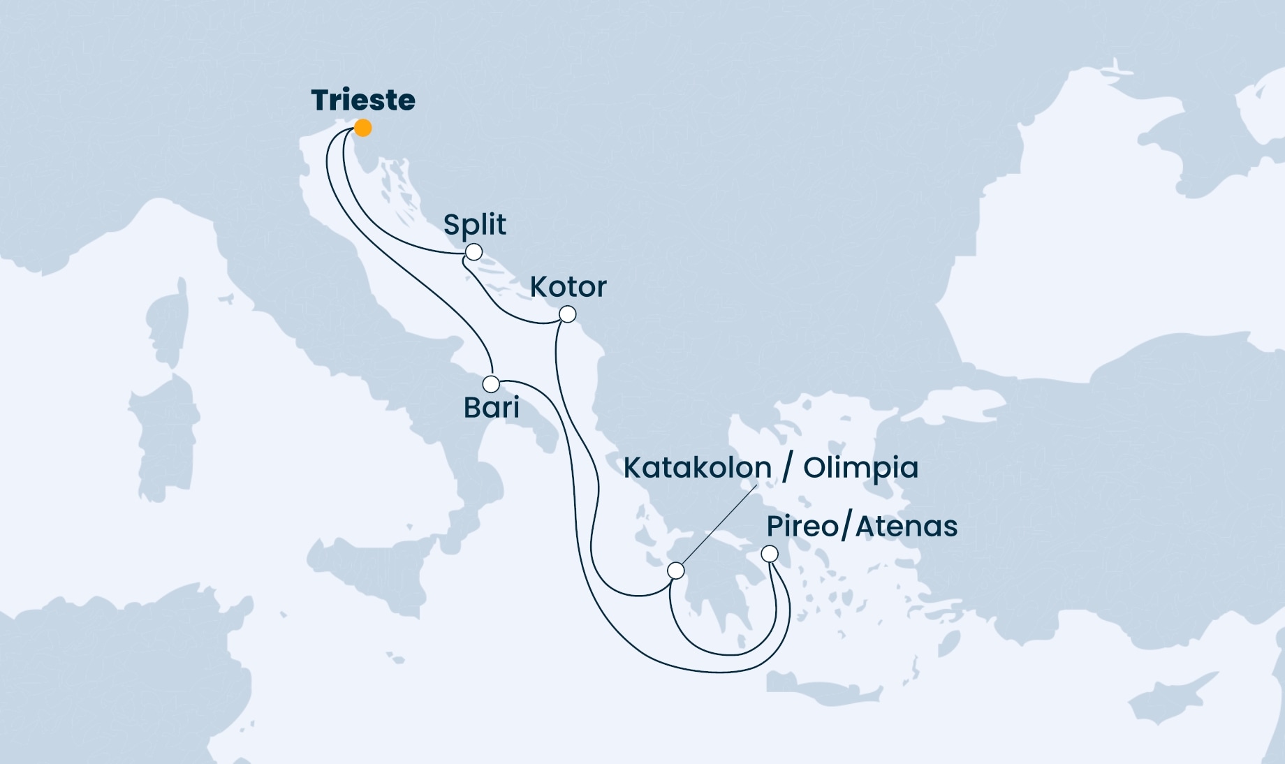 7 Night Adriatic Cruise On Costa Deliziosa Departing From Trieste itinerary map