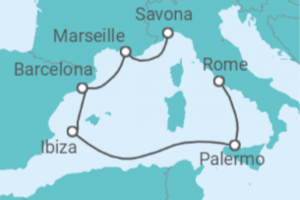 6 Night Mediterranean Cruise On Costa Toscana Departing From Savona