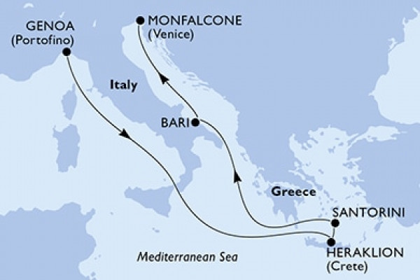 7 Night Mediterranean Cruise On MSC Opera Departing From Genoa