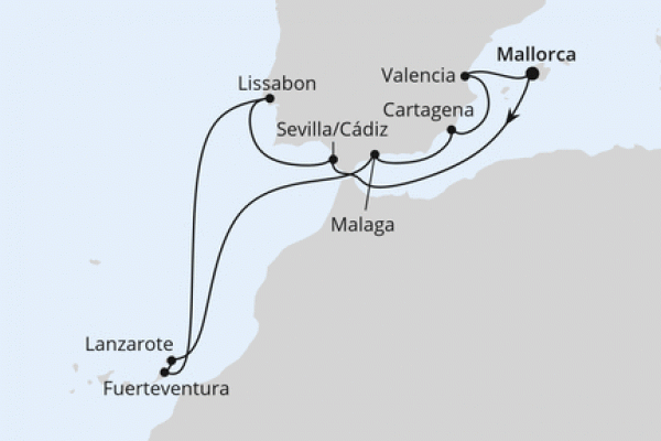 12 Night Canary Islands Cruise On AIDAdiva Departing From Palma de Mallorca