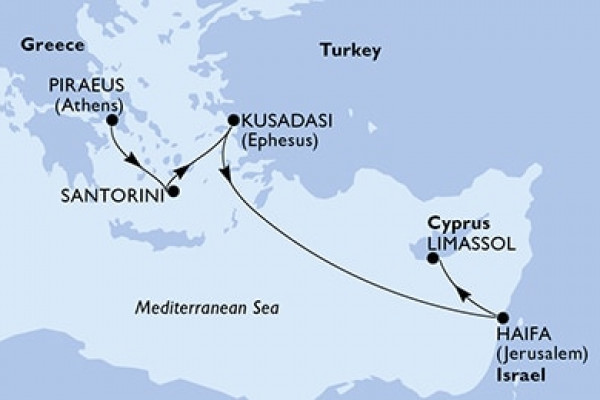 5 Night Eastern Mediterranean Cruise On MSC Musica Departing From Piraeus(Athens)