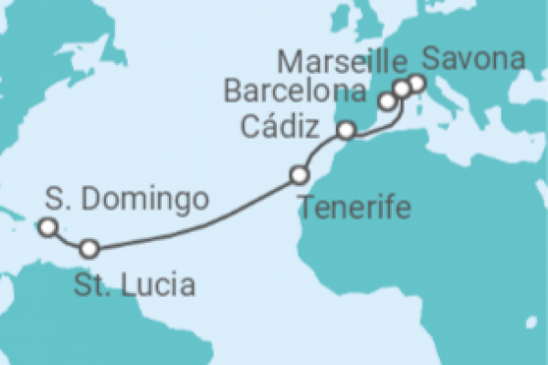 16 Night Transatlantic Cruise On Costa Pacifica Departing From Barcelona