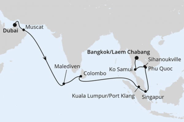 21 Night Repositioning Cruise On AIDAstella Departing From Dubai