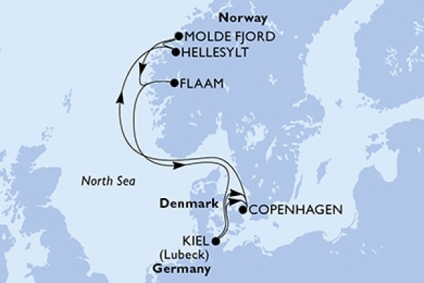 8 Night Norwegian Fjords Cruise On MSC Grandiosa Departing From Kiel