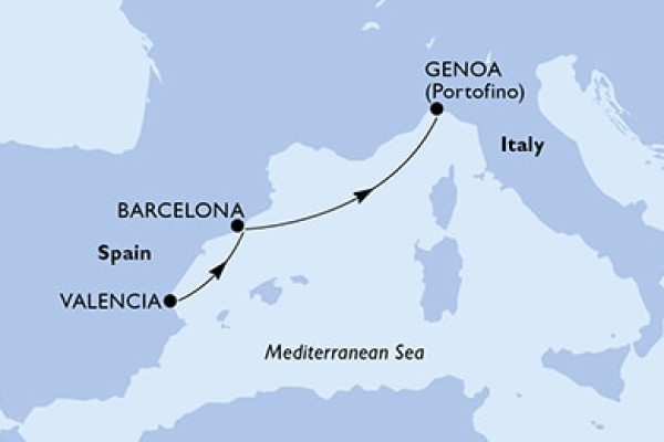 3 Night Mediterranean Cruise On MSC Bellissima Departing From Valencia