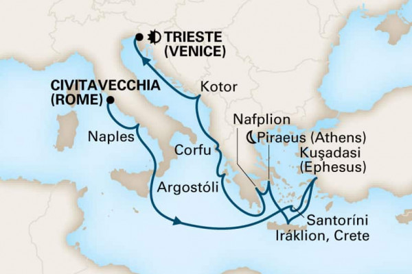 12 Night Mediterranean Cruise On Oosterdam Departing From Civitavecchia Rome