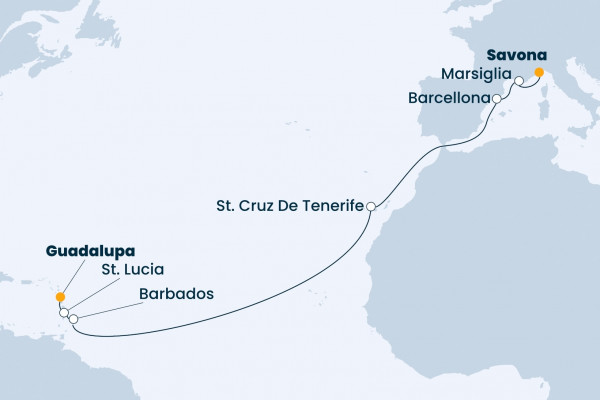 14 Night Transatlantic Cruise On Costa Fascinosa Departing From Pointe-à-Pitre
