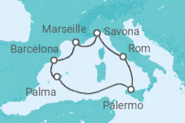 7 Night Mediterranean Cruise On Costa Smeralda Departing From Barcelona