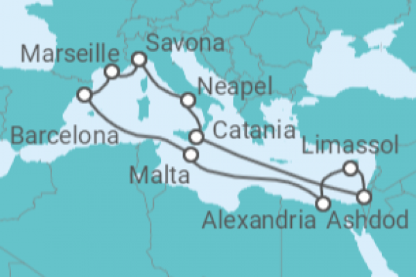14 Night Eastern Mediterranean Cruise On Costa Pacifica Departing From Savona