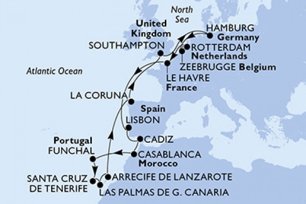 21 Night Canary Islands Cruise On MSC Virtuosa Departing From Southampton