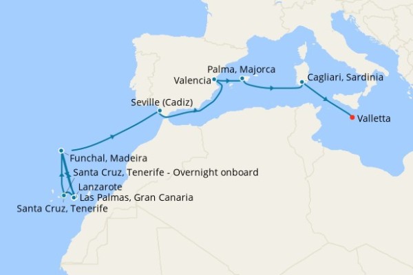 19 Night Repositioning Cruise On Azura Departing From Santa Cruz (Tenerife)