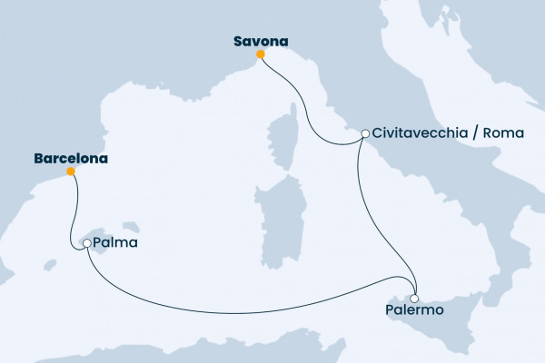 5 Night Mediterranean Cruise On Costa Smeralda Departing From Barcelona