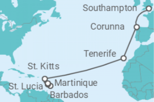 15 Night Transatlantic Cruise On Arvia Departing From Bridgetown Barbados