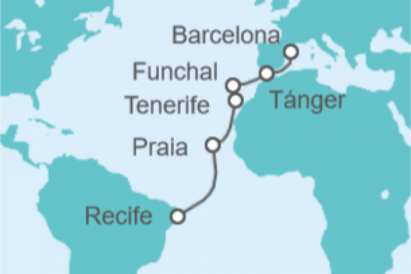 13 Night Transatlantic Cruise On Costa Pacifica Departing From Barcelona