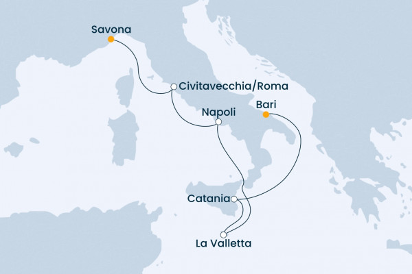 6 Night Mediterranean Cruise On Costa Pacifica Departing From Bari
