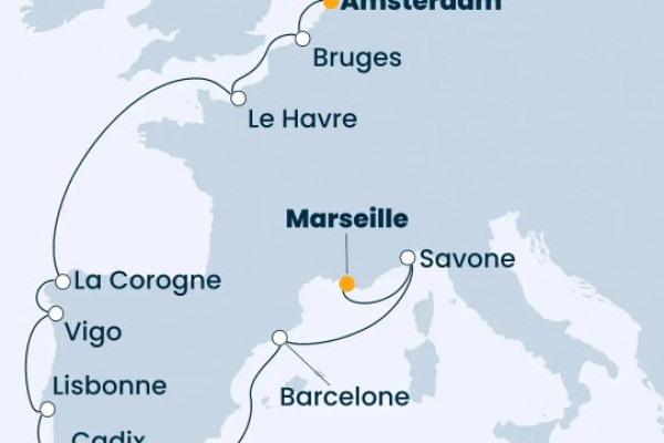 11 Night Repositioning Cruise On Costa Favolosa Departing From Amsterdam