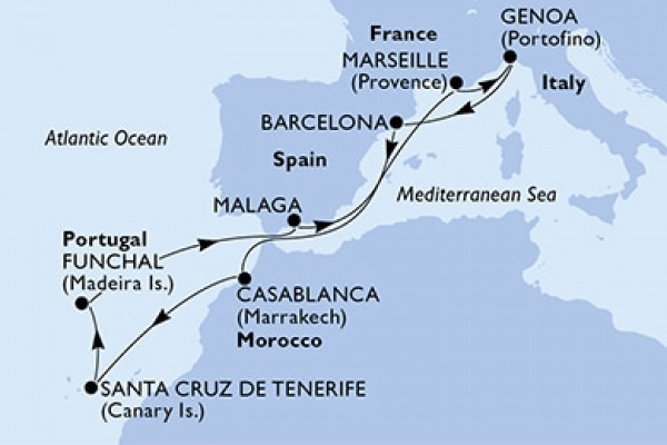 11 Night Canary Islands Cruise On MSC Divina Departing From Genoa
