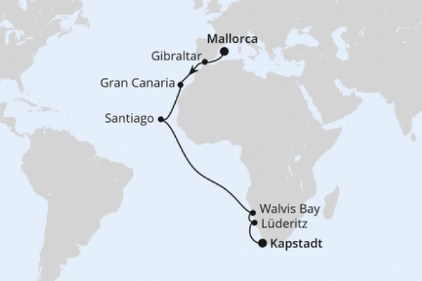 19 Night Repositioning Cruise On AIDAstella Departing From Palma de Mallorca