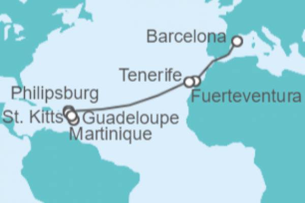 14 Night Transatlantic Cruise On Costa Fortuna Departing From Barcelona