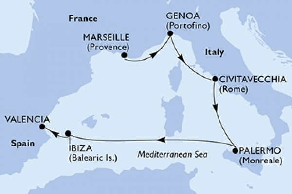 6 Night Mediterranean Cruise On MSC Seashore Departing From Marseille