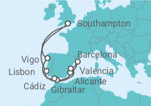 14 Night Atlantic Coast Cruise On IONA Departing From Southampton itinerary map