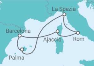 7 Night Mediterranean Cruise On AIDAcosma Departing From Palma de Mallorca itinerary map