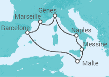 7 Night Mediterranean Cruise On MSC Seaview Departing From Marseille itinerary map