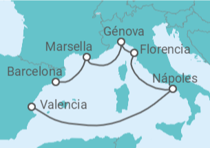 6 Night Mediterranean Cruise On MSC Bellissima Departing From Barcelona itinerary map