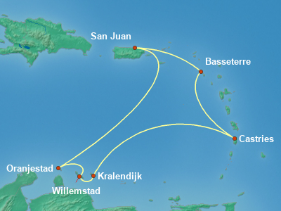 7 Night Caribbean Cruise On Norwegian Epic Departing From San Juan itinerary map