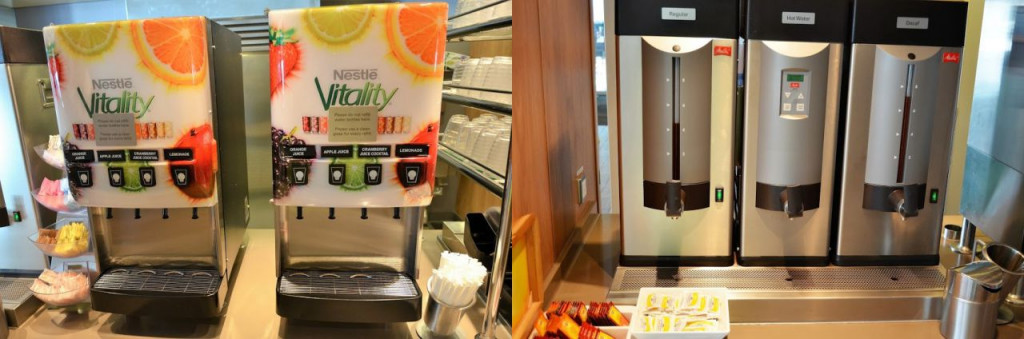 Drinks stations at the buffet restaurant on Norwegian Cruise Line ships