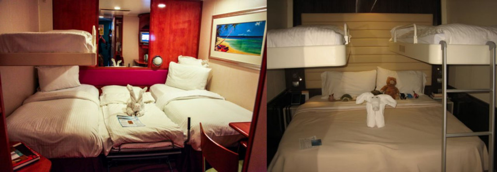 Additional sleeping accommodation of the cabins on the Norwegian Cruise Line ships