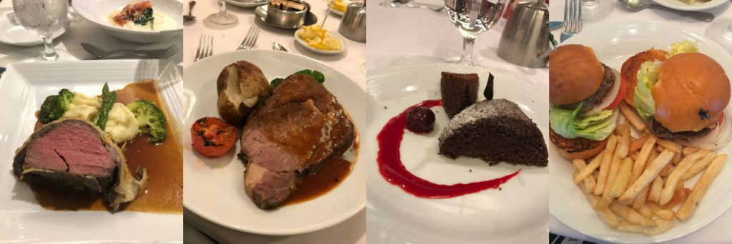 Examples of the dishes served at the main restaurants on the Royal Caribbean
