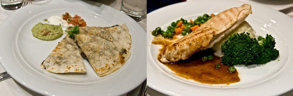 Examples of the dishes served at the main restaurant on the Norwegian Cruise Line ships