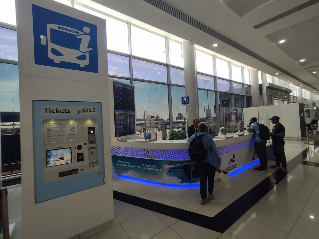 Ticket selling desk at Abu Dhabi Airport