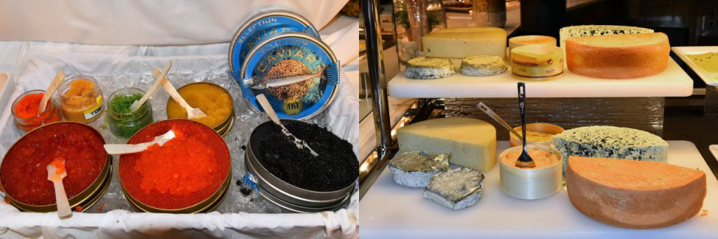 Caviar and gourmet kinds of cheese at the TUI buffet restaurant