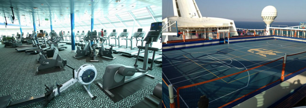 The gym on the Liberty of the Seas and the sports court on the Navigator of the Seas