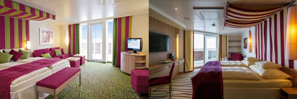 Balcony suite at AIDAblu and AIDAprima cruise ships