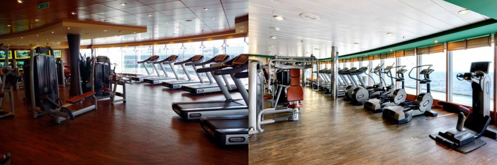 Fitness center on MSC Splendida and MSC Armonia