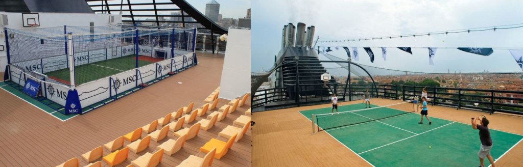 Sports court on MSC Splendida and MSC Musica