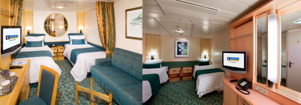 Interior cabin on the Explorer of the Seas and Freedom of the Seas cruise ships