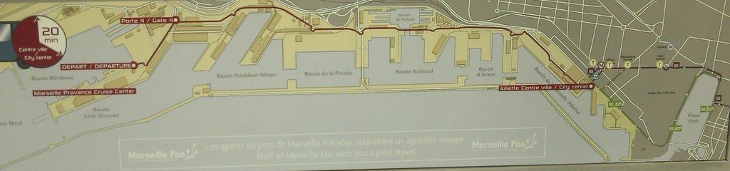 Free shuttle buses in the port of Marseille